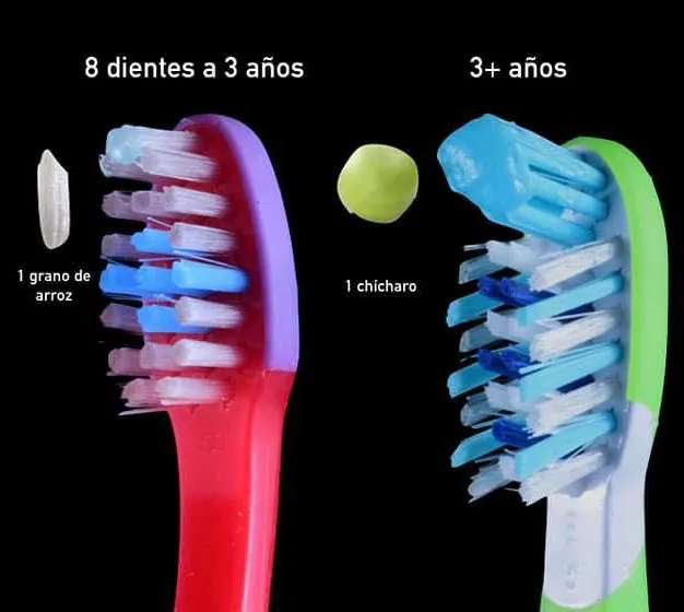 Cantidad recomendada de pasta dental por edad
