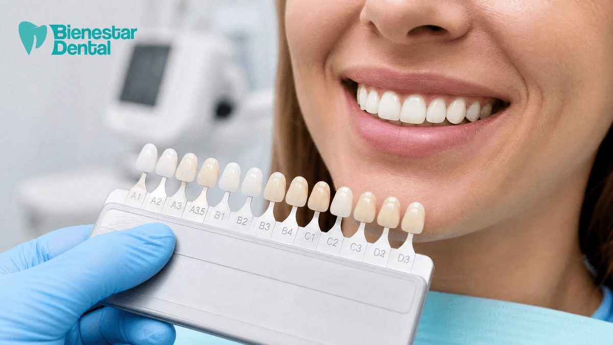 Guía de colores dentales para evaluar el tono de los dientes